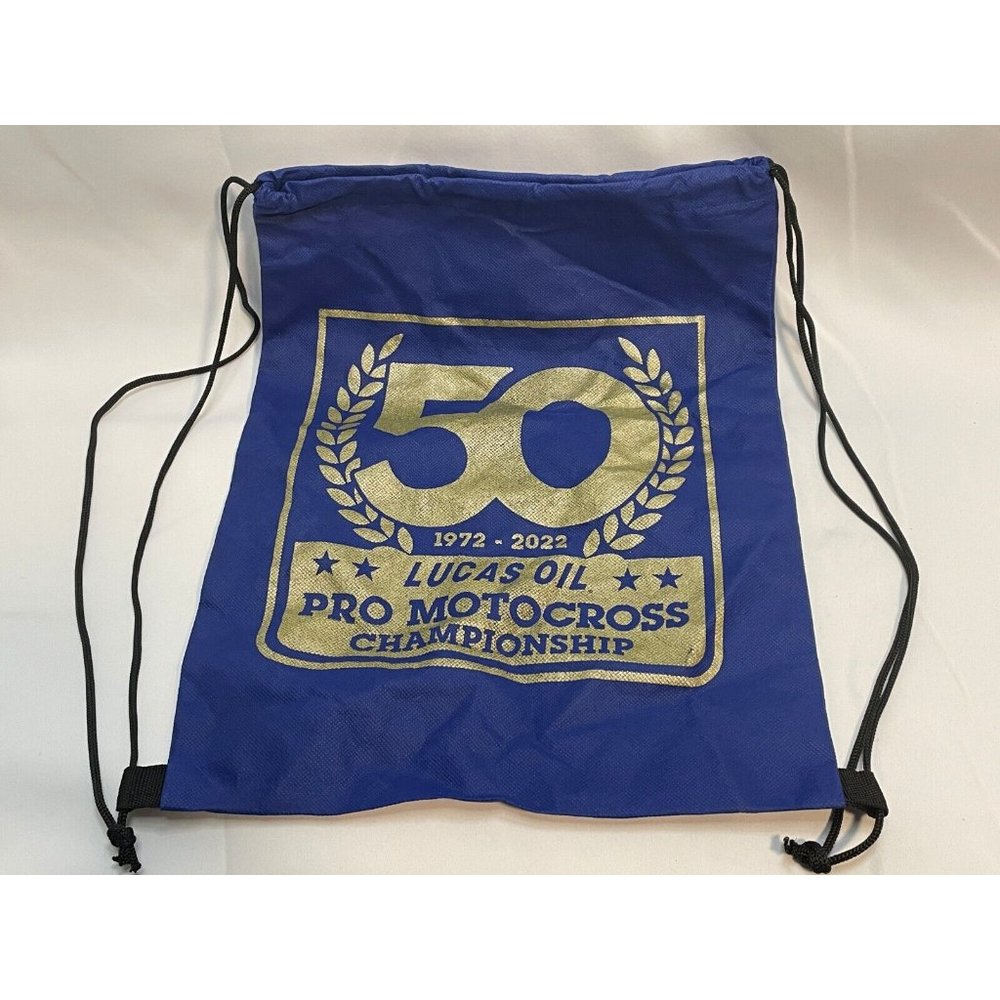 Lucas Oil Pro Motocross 50th bag gym backpack workout drawstring 16" x 12"